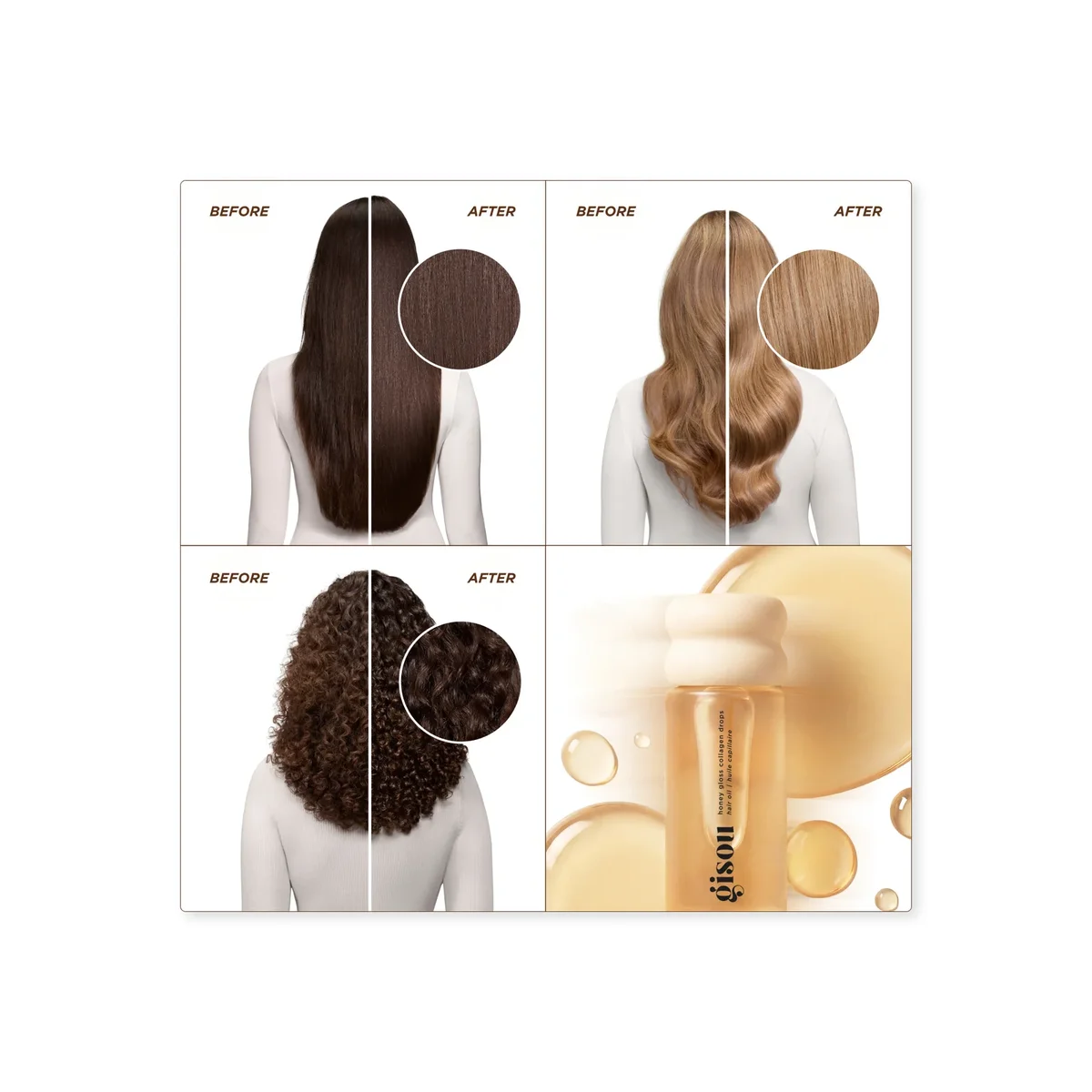 Gisou Honey Gloss Collagen Drops Hair Oil — фото 4