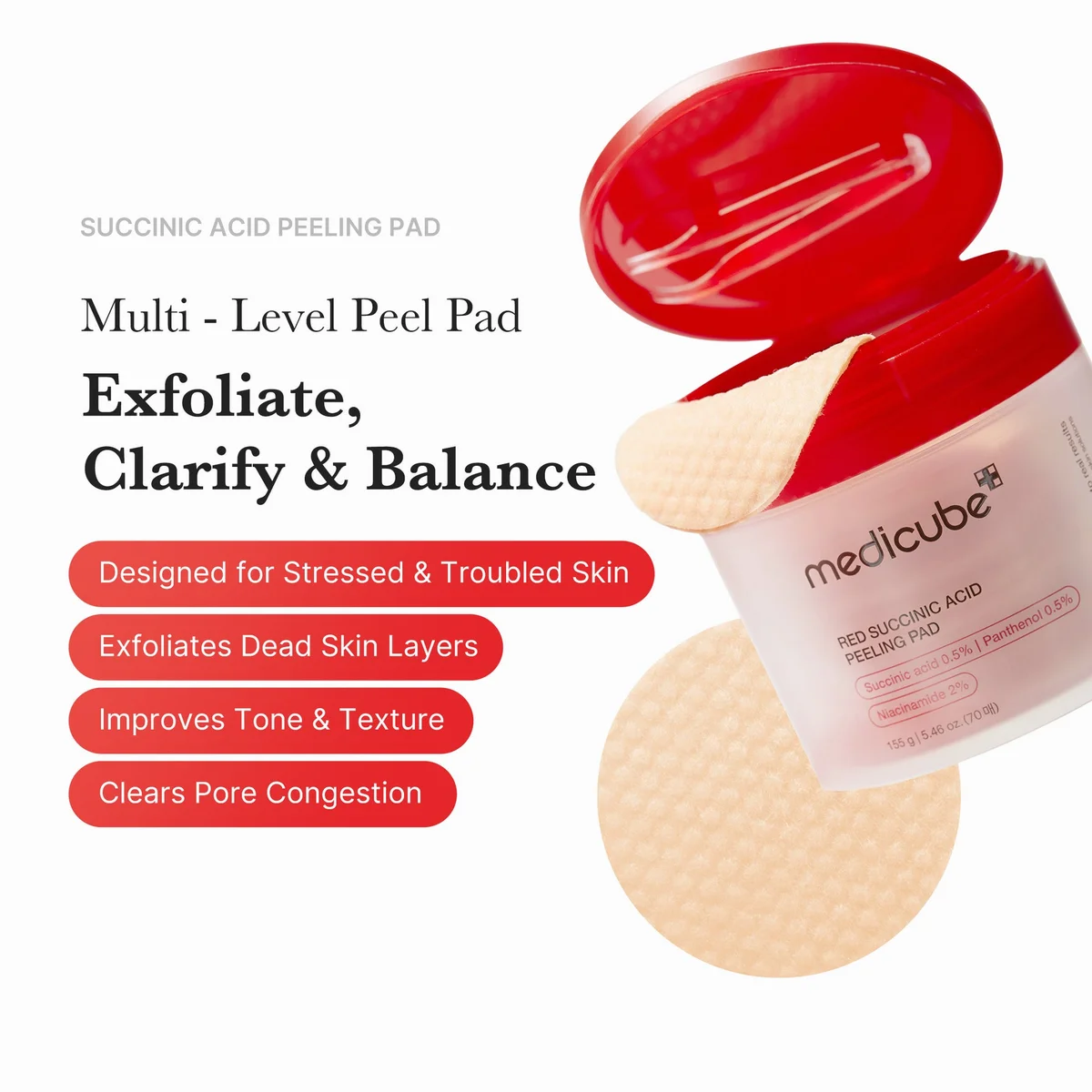 Medicube Red Succinic Acid Panthenol Pads — фото 2