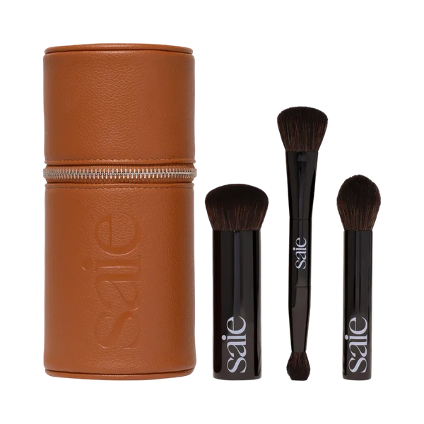 Saie Brush Essentials Makeup Brush Gift Set with Travel Case