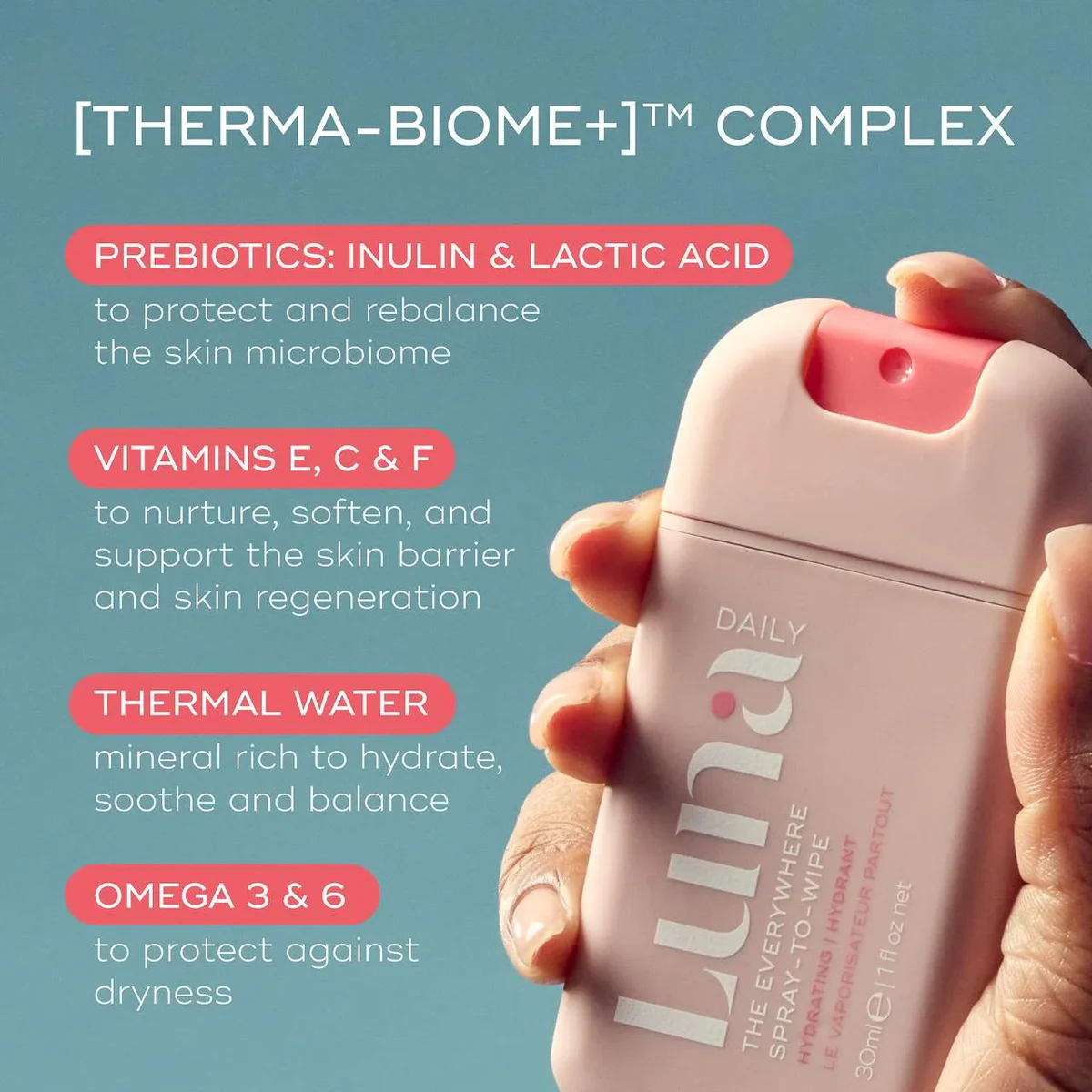 Luna Daily The Everywhere Spray-To-Wipe Mini - Hydrating Soft Cotton — фото 4