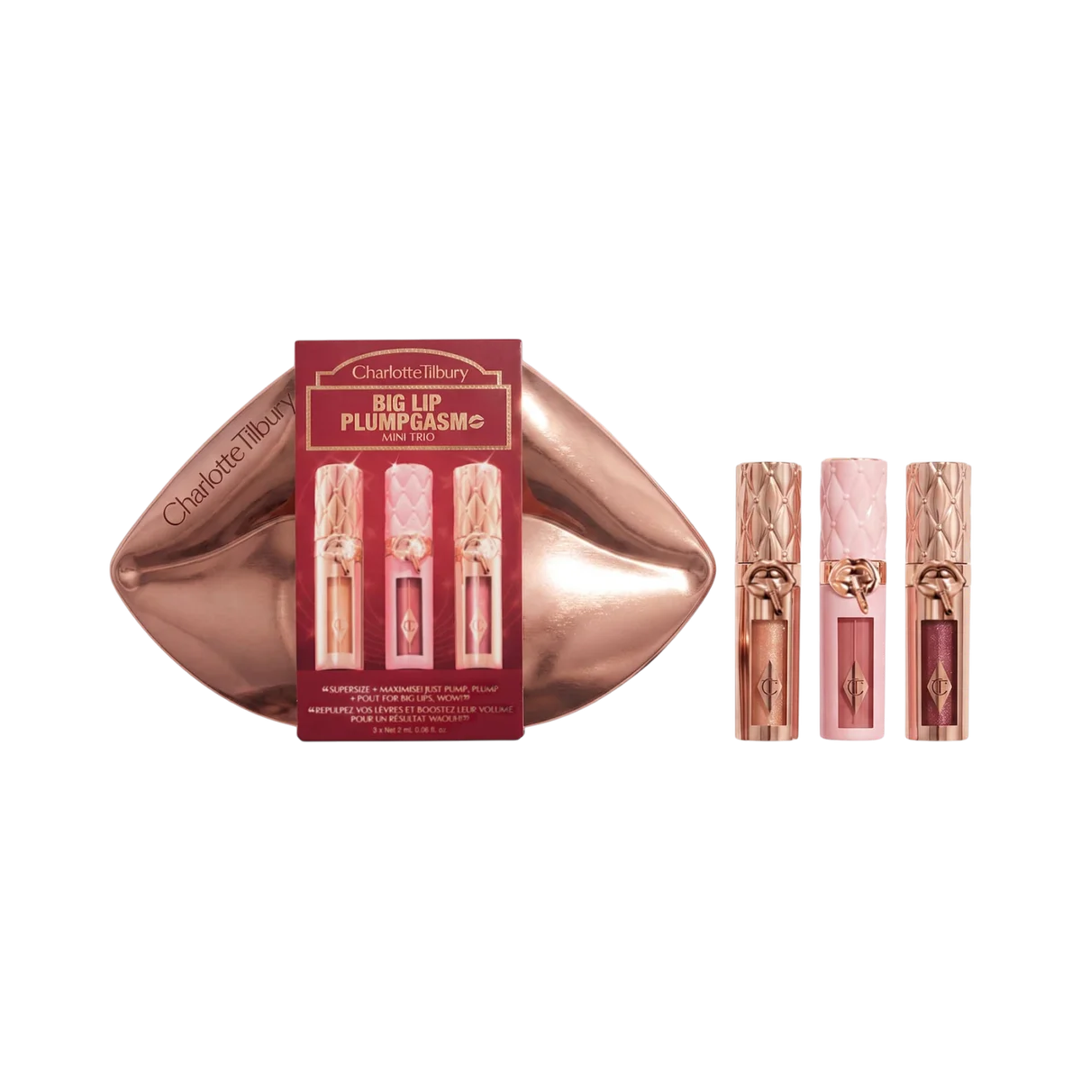Charlotte Tilbury Mini Big Lip Plumpgasm Plumping Lip Gloss Trio Makeup Gift Set — фото 1