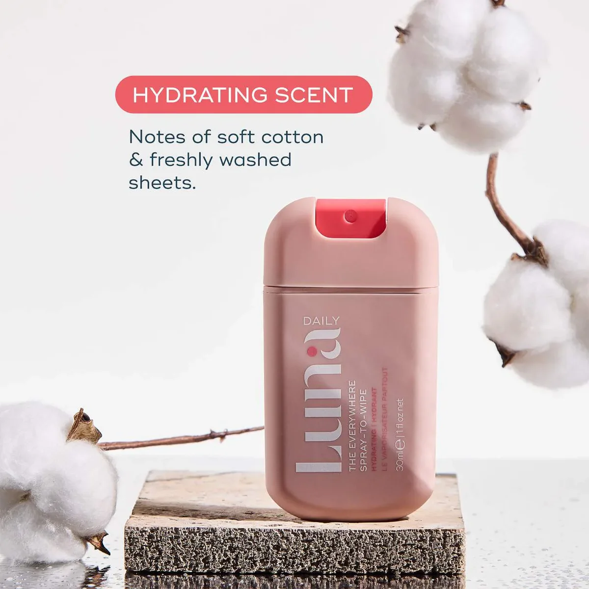 Luna Daily The Everywhere Spray-To-Wipe Mini - Hydrating Soft Cotton — фото 3