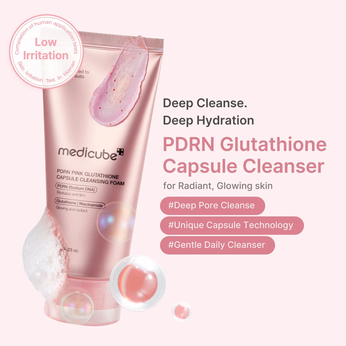 Medicube PDRN Pink Glutathione Capsule Foam Cleansing — фото 3